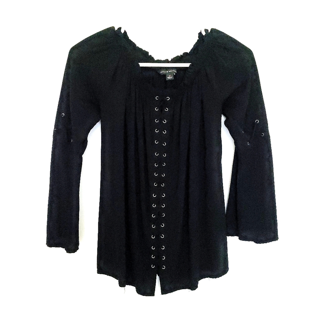 Rock And Republic Silver Studded Black Top